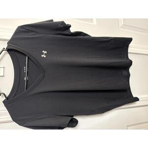 Under Armour Black V-Neck Short Sleeve Activewear T-Shirt L 249